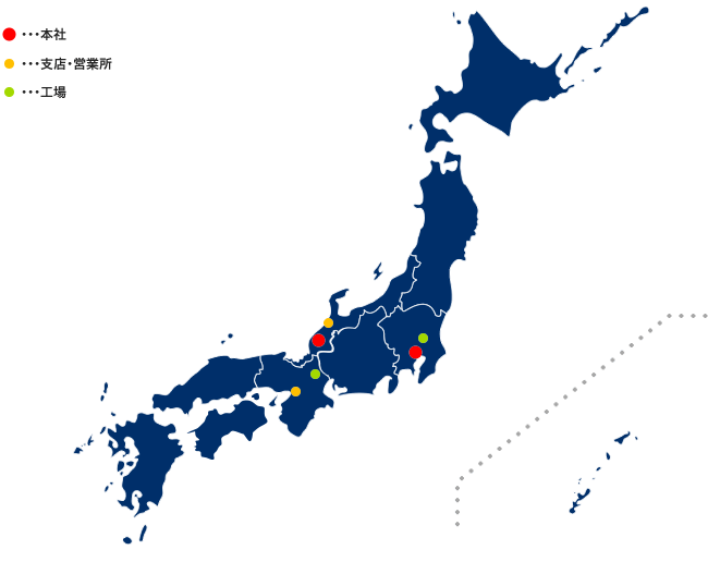 ポール事業部事業所マップ